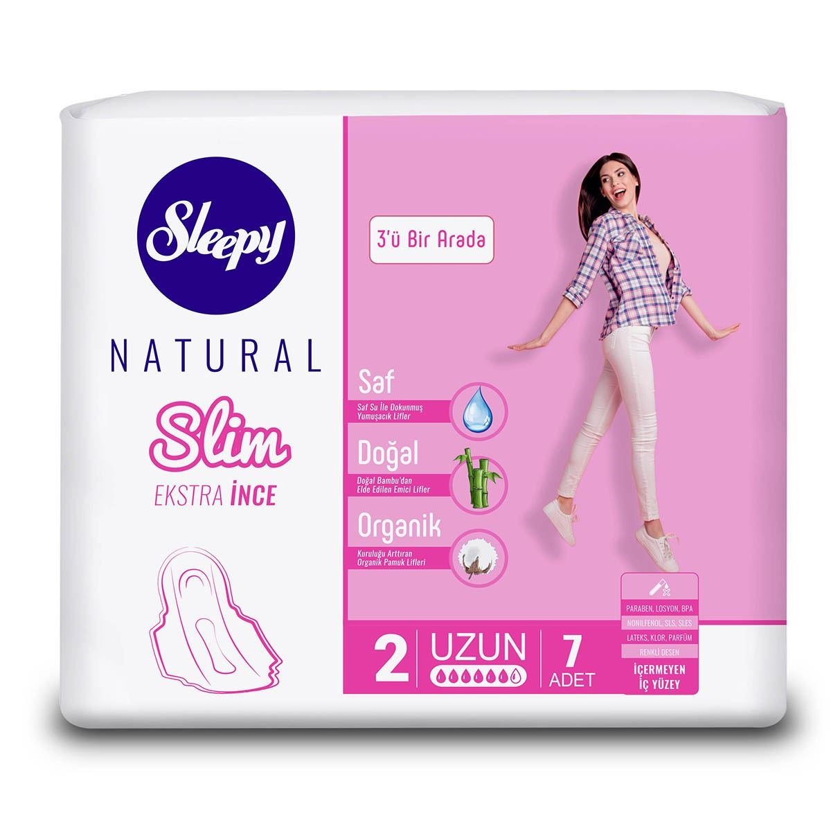 Sleepy Natural Slim Ekstra İnce Uzun Ped 7 Adet