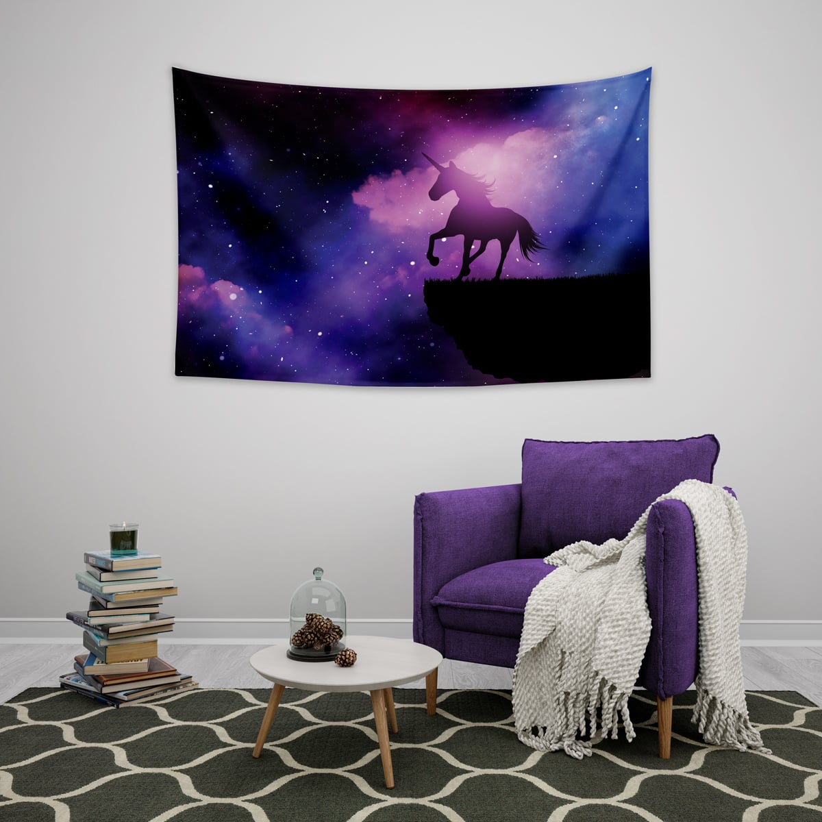 Unicorn Gece Duvar Örtüsü