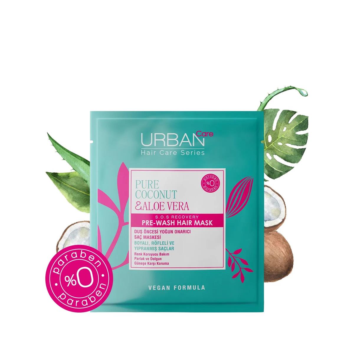 Urban Care Pure Coconut & Aloe Vera Boyalı Saçlara Özel Pre Hair Mask 50ML  - İndirim Kampanya