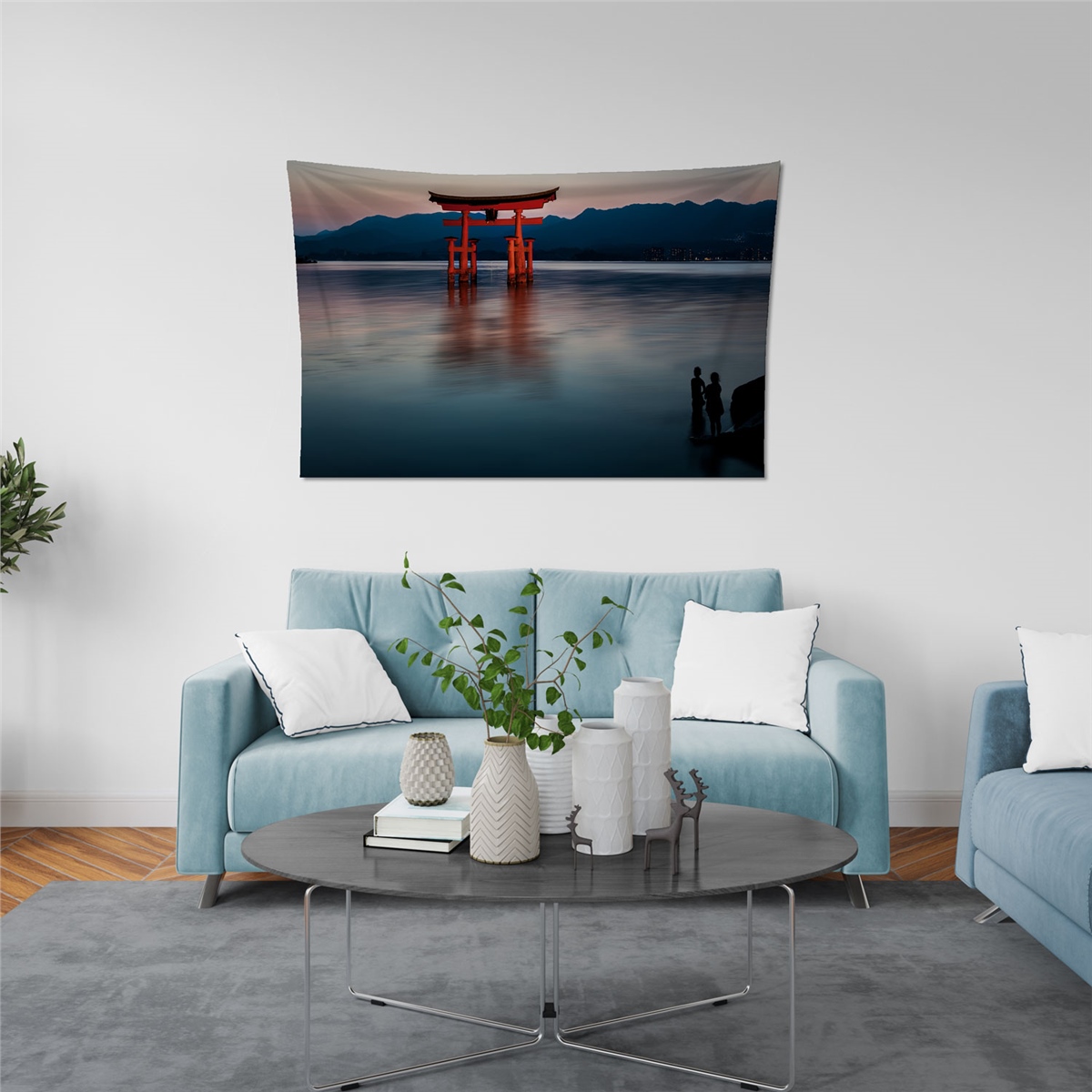 Uzakdoğu Göl Manzarası Duvar Örtüsü