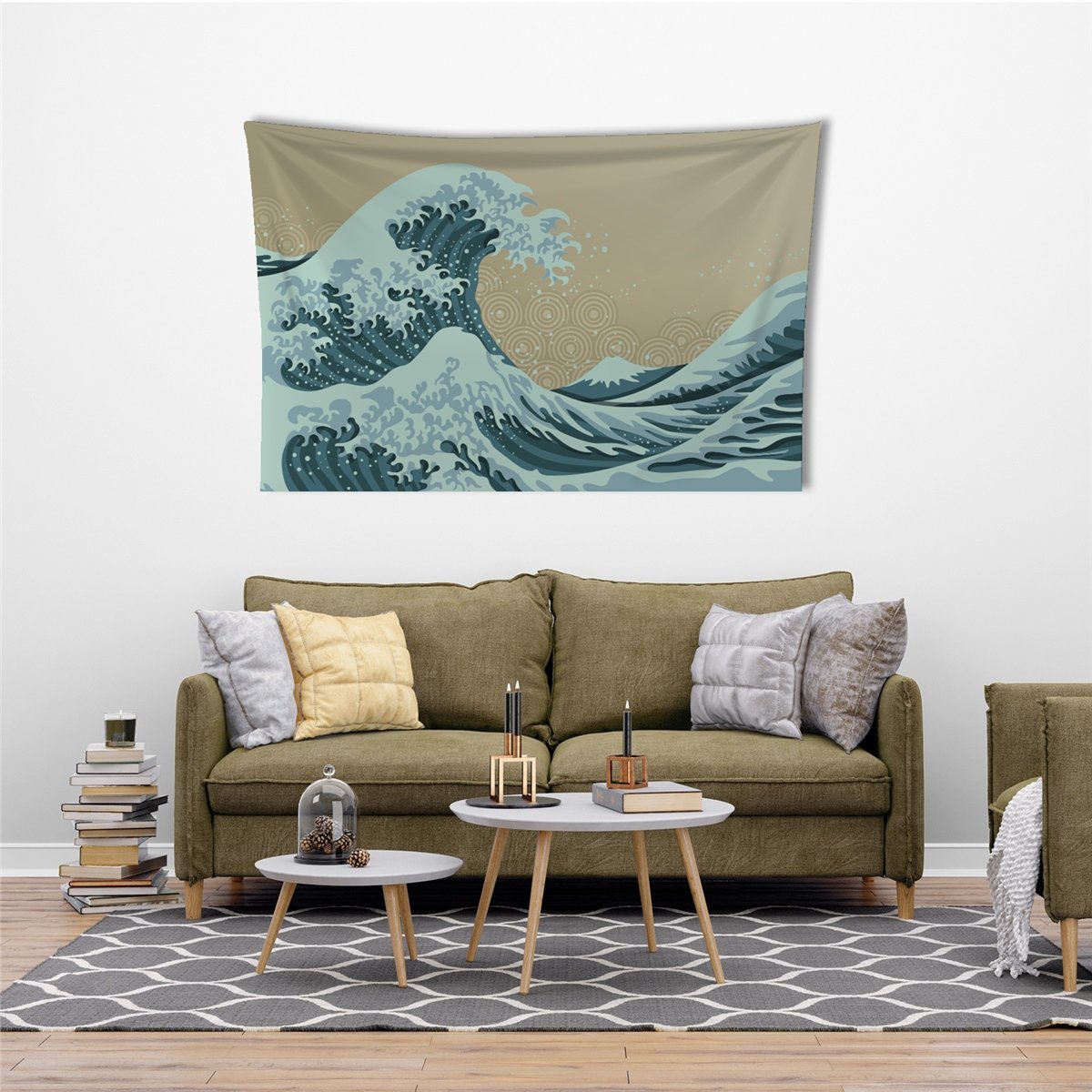 Uzakdoğu Kanagawa Dalga Duvar Örtüsü