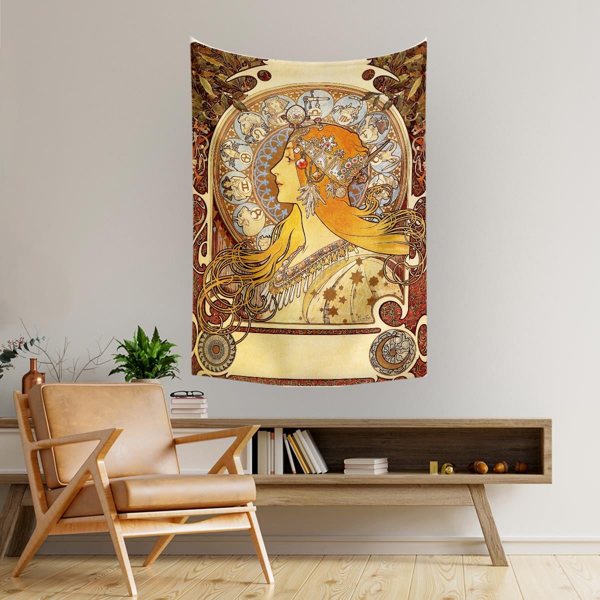 Vagonik Alfons Mucha Zodiac Tablosu Duvar Örtüsü Halısı 70x100, 100x140, 140x200