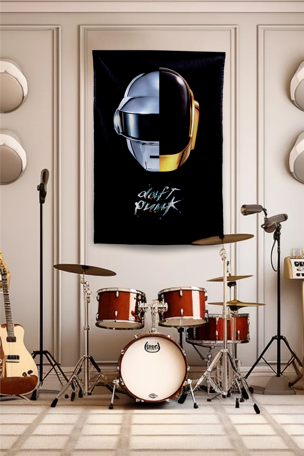 Vagonik Daft Punk Duvar Örtüsü Duvar Halısı