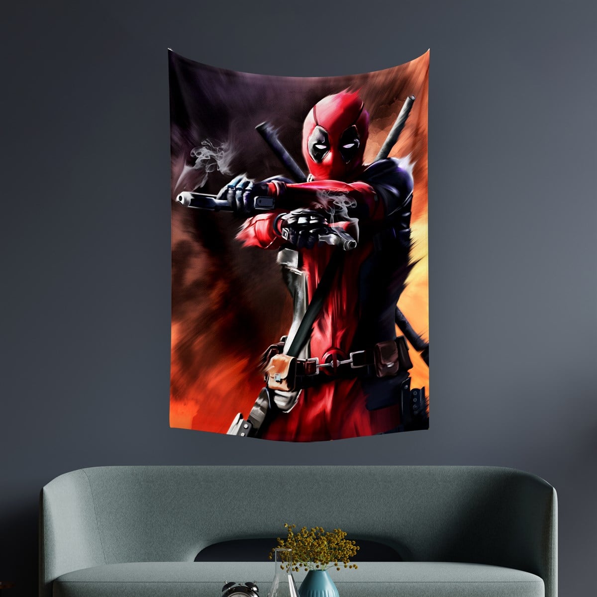 Vagonik Deadpool Marvel Duvar Örtüsü Halısı 140 X 100 cm-70x100 cm 