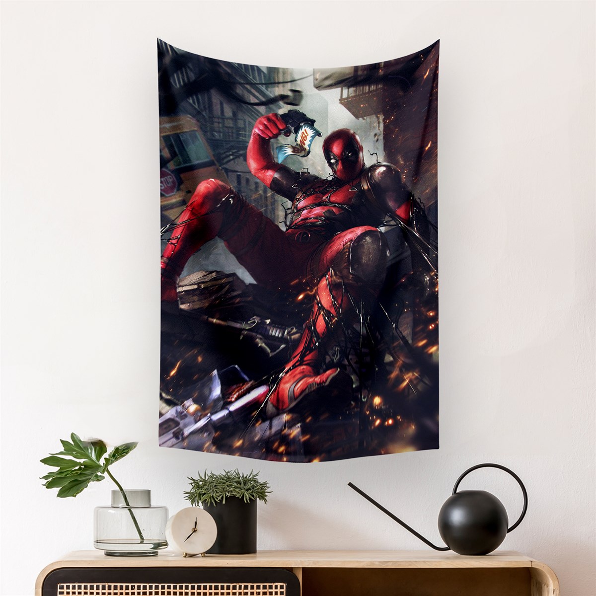 Vagonik Deadpool Marvel Duvar Örtüsü Halısı 140 X 100 cm-70x100 cm