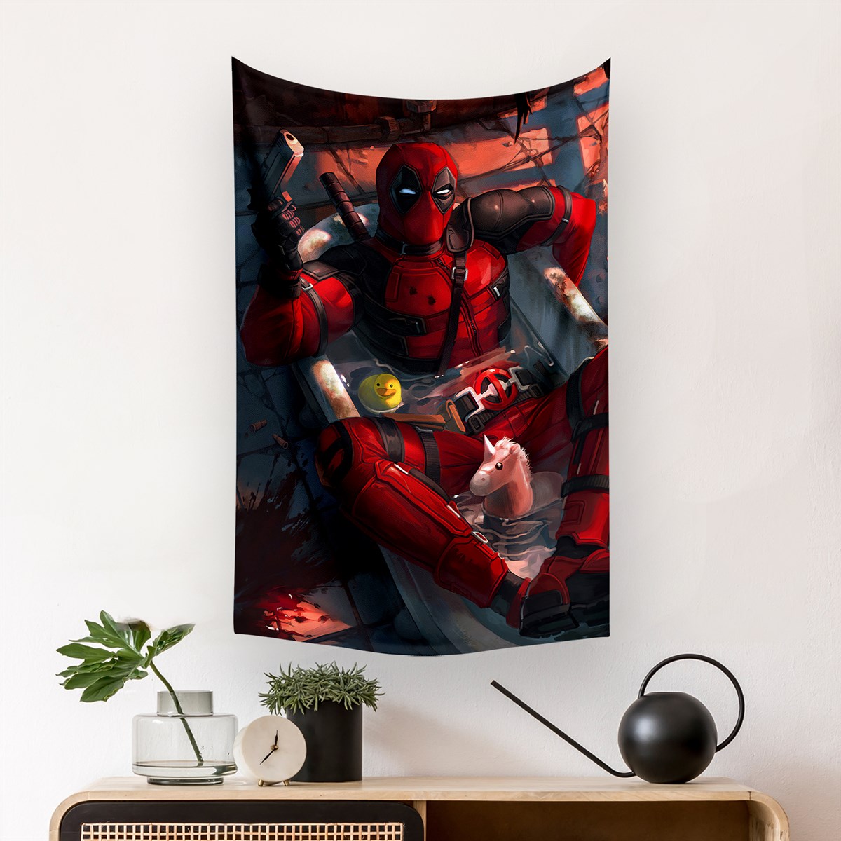 Vagonik Deadpool Marvel Duvar Örtüsü Halısı 140 X 100 Cm-70x100 Cm
