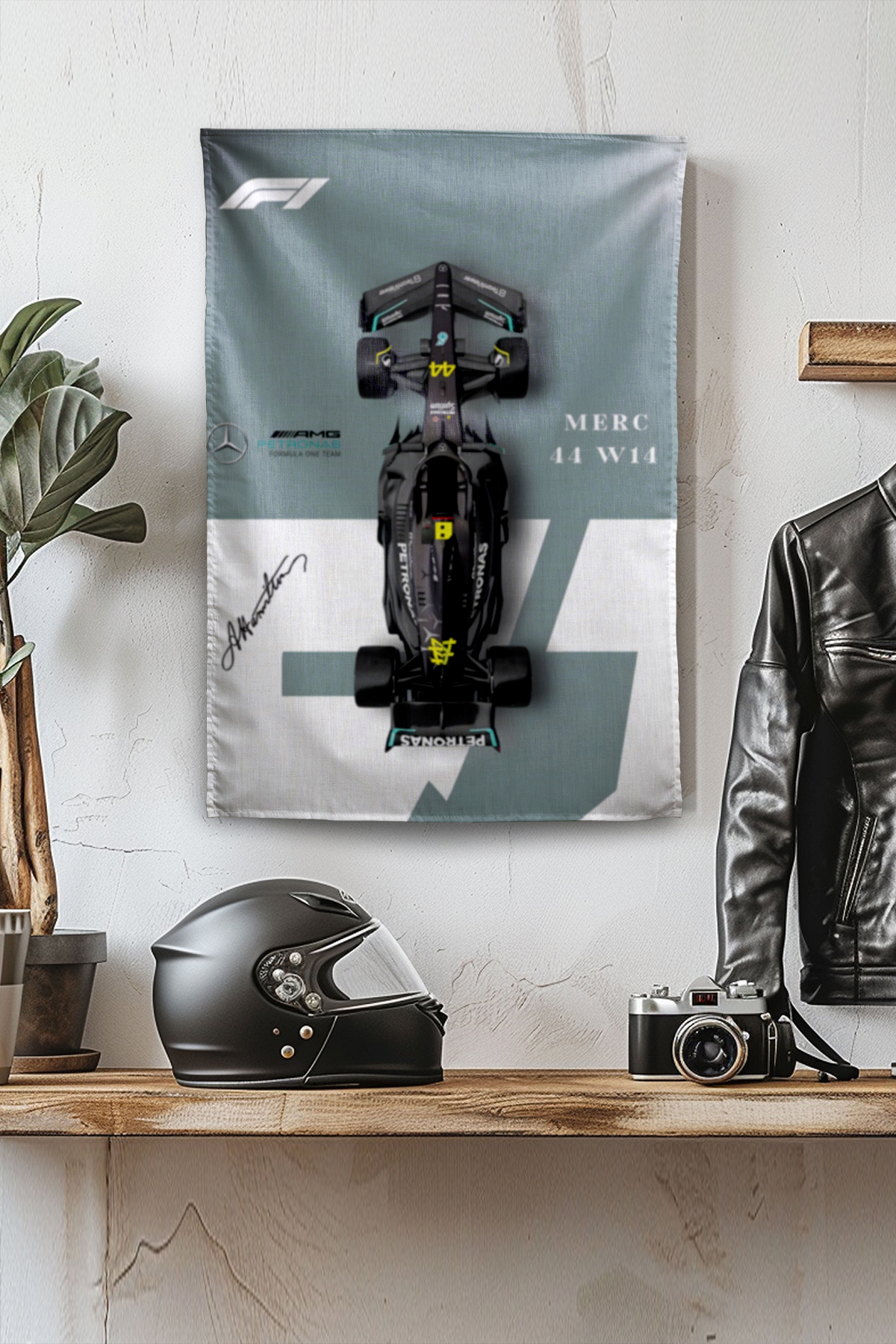 Vagonik F1 Temalı Mercedes Duvar Örtüsü Halısı