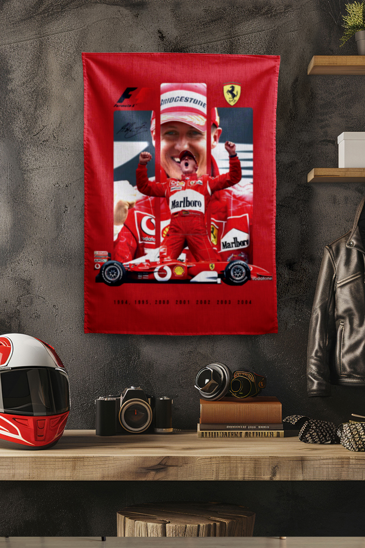 Vagonik F1 Temalı Schumacher Duvar Örtüsü Halısı