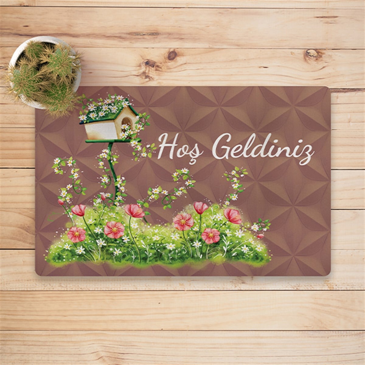 Vagonik Hoşgeldiniz Dijital Baskılı 50x70cm Dekoratif Çok Amaçlı Iç Ve Dış Kapı Paspası