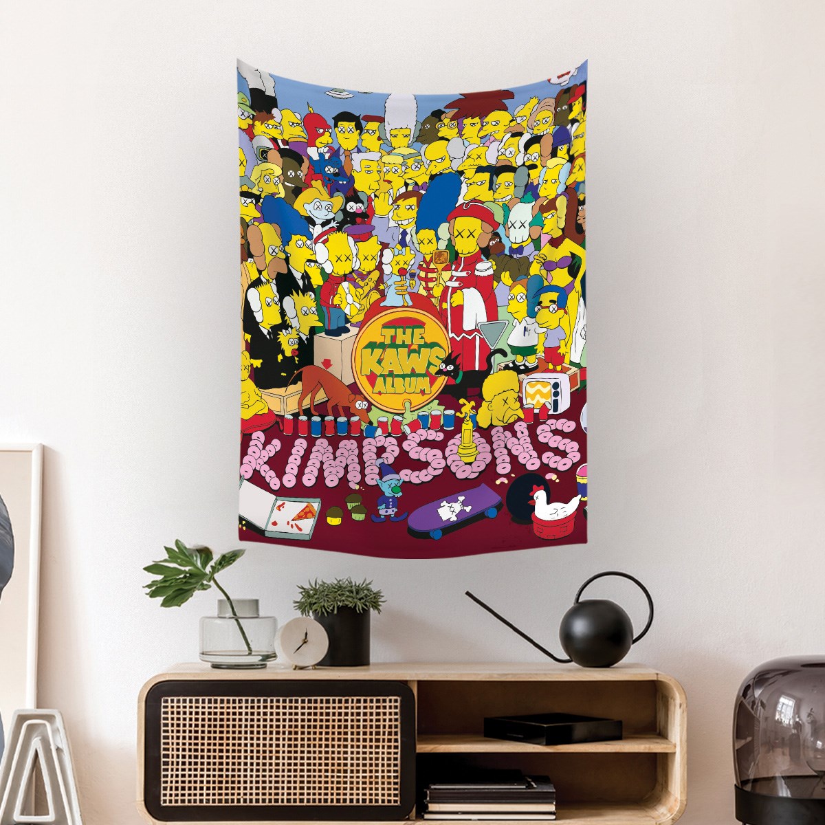 Vagonik Kaws Simpsons Duvar Örtüsü Halısı 140 X 100 Cm-70x100 Cm