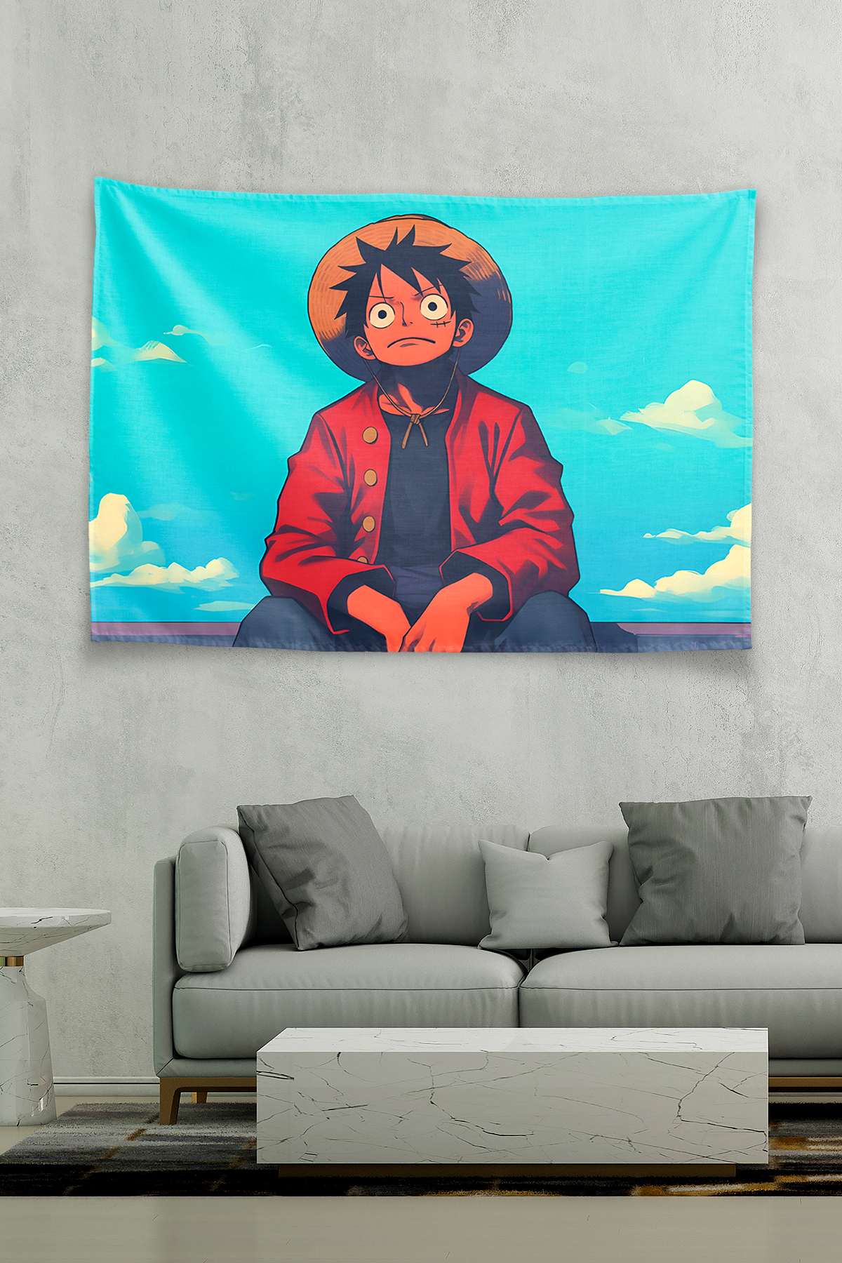 Vagonik Luffy Anime Sky Chill Moment Duvar Örtüsü Tapestry