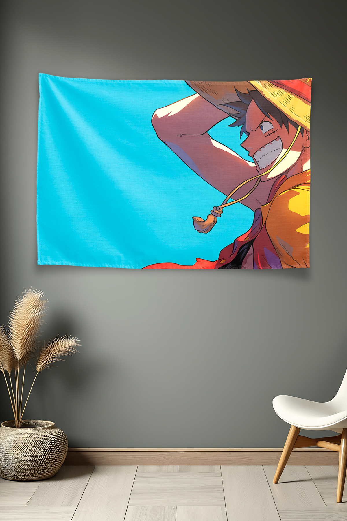 Vagonik Luffy From One Piece İn A Confident Pose Duvar Örtüsü Tapestry