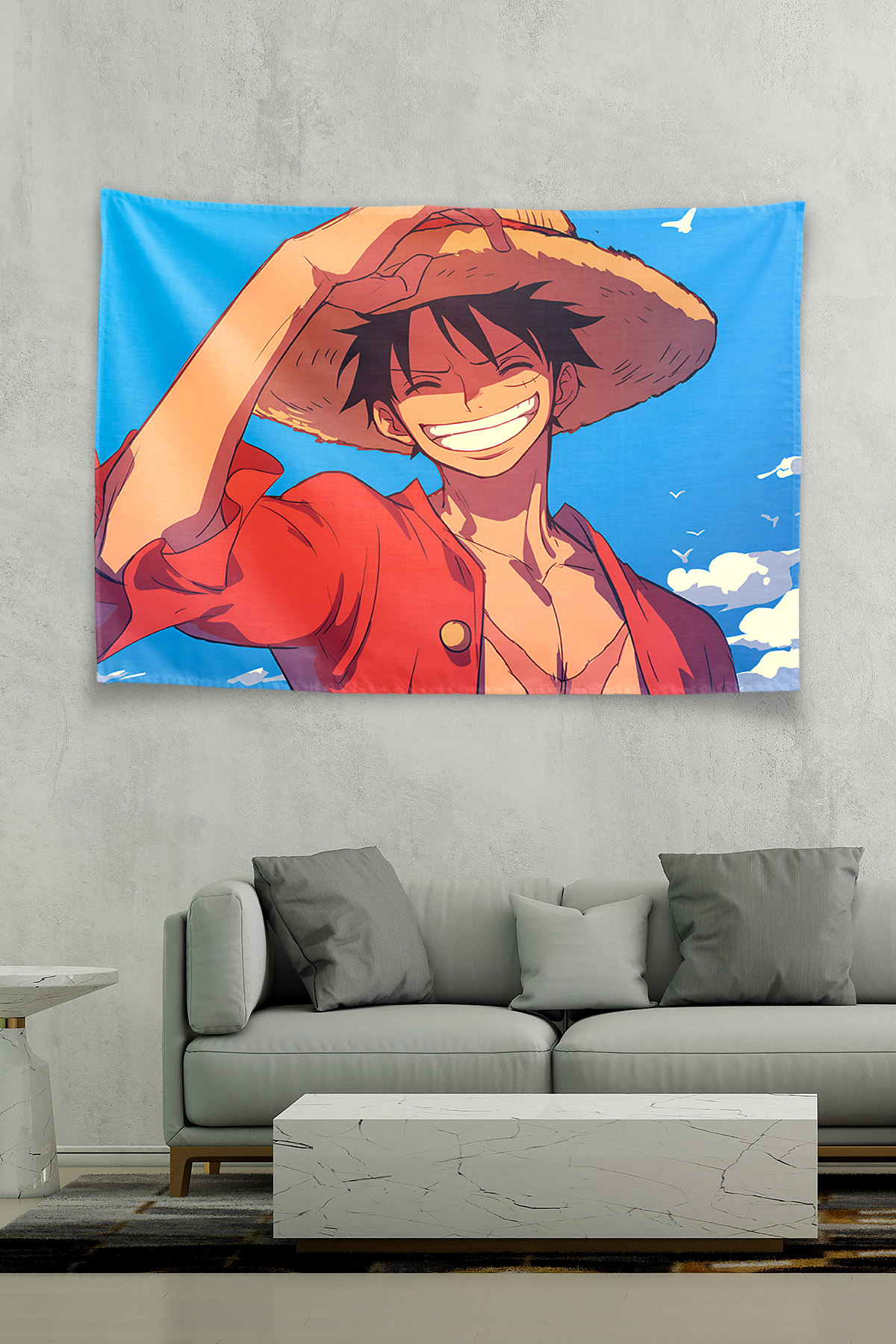 Vagonik One Piece Luffy Anime Hero Duvar Örtüsü Tapestry