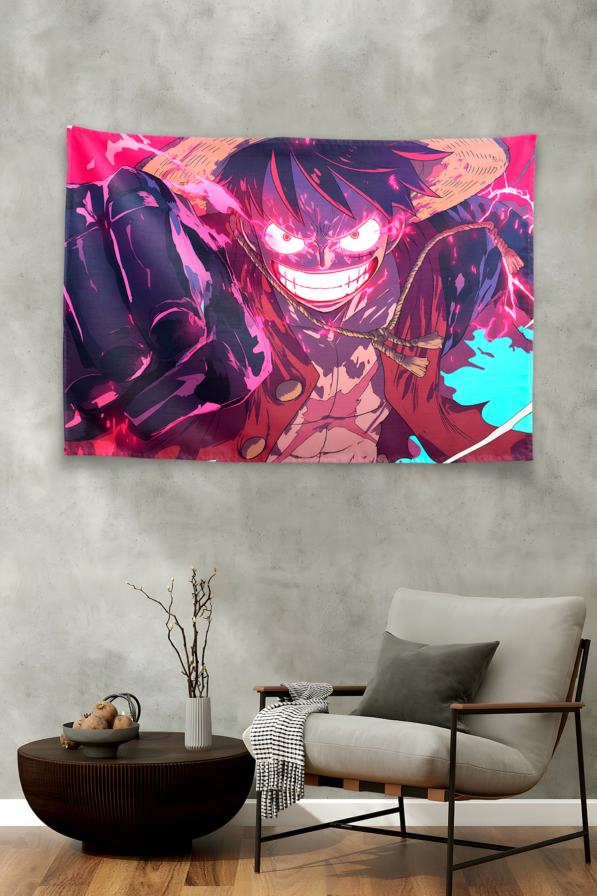 Vagonik One Piece Luffy Haki Punch Duvar Örtüsü Tapestry