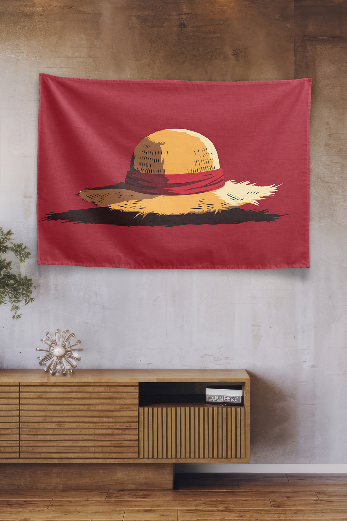 Vagonik One Piece Luffys Straw Hat Duvar Örtüsü Tapestry