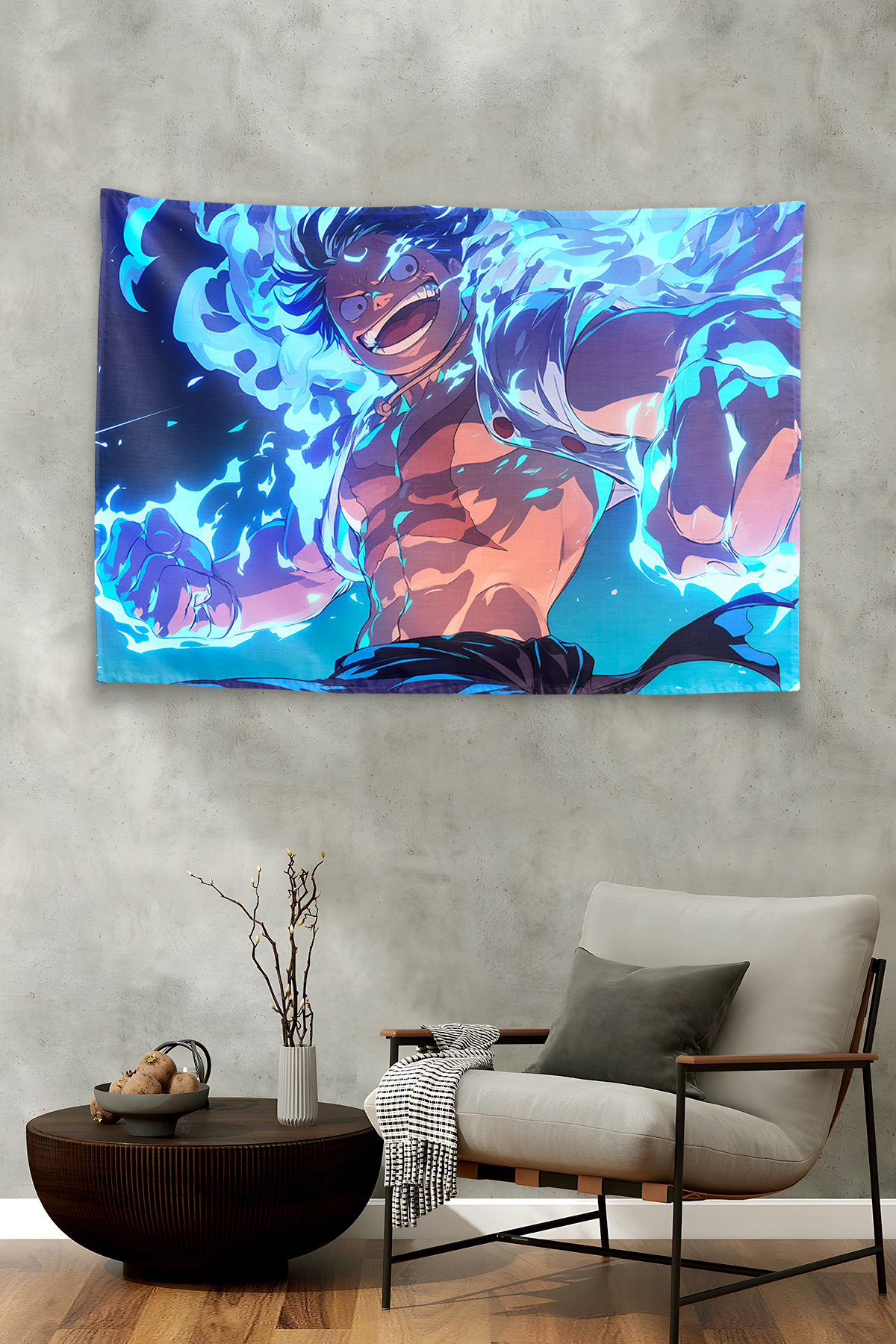 Vagonik One Piece Monkey D Luffy Gear 5 Glowing Joy Duvar Örtüsü Tapestry