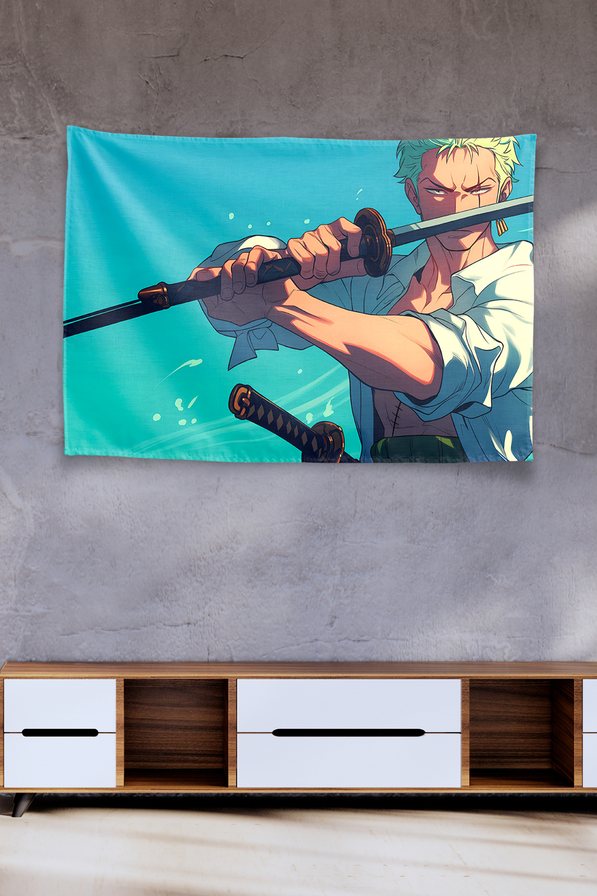 Vagonik One Piece Roronoa Zoro Swordsman Hero Duvar Örtüsü Tapestry
