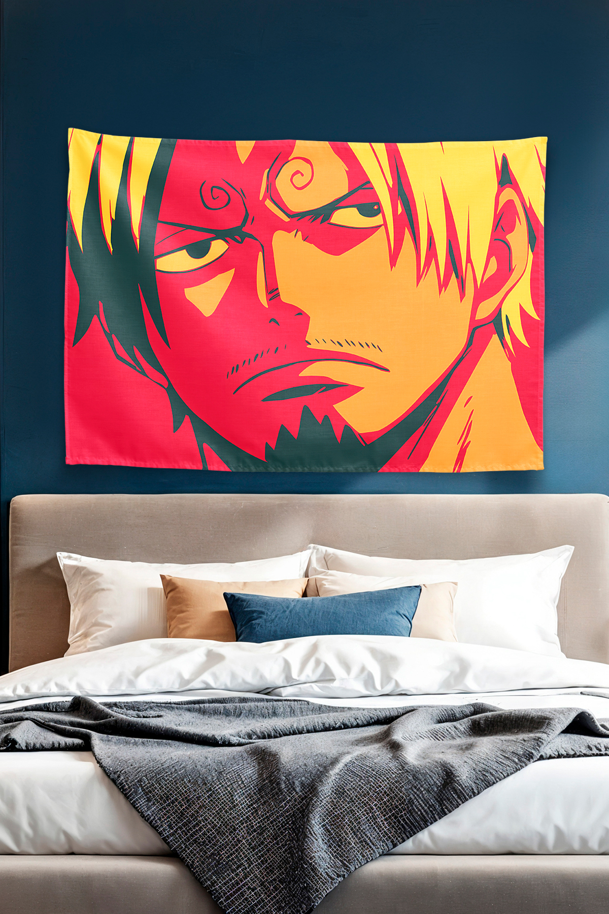 Vagonik One Piece Sanji Serious Gaze Pop Art Minimalism Duvar Örtüsü Tapestry