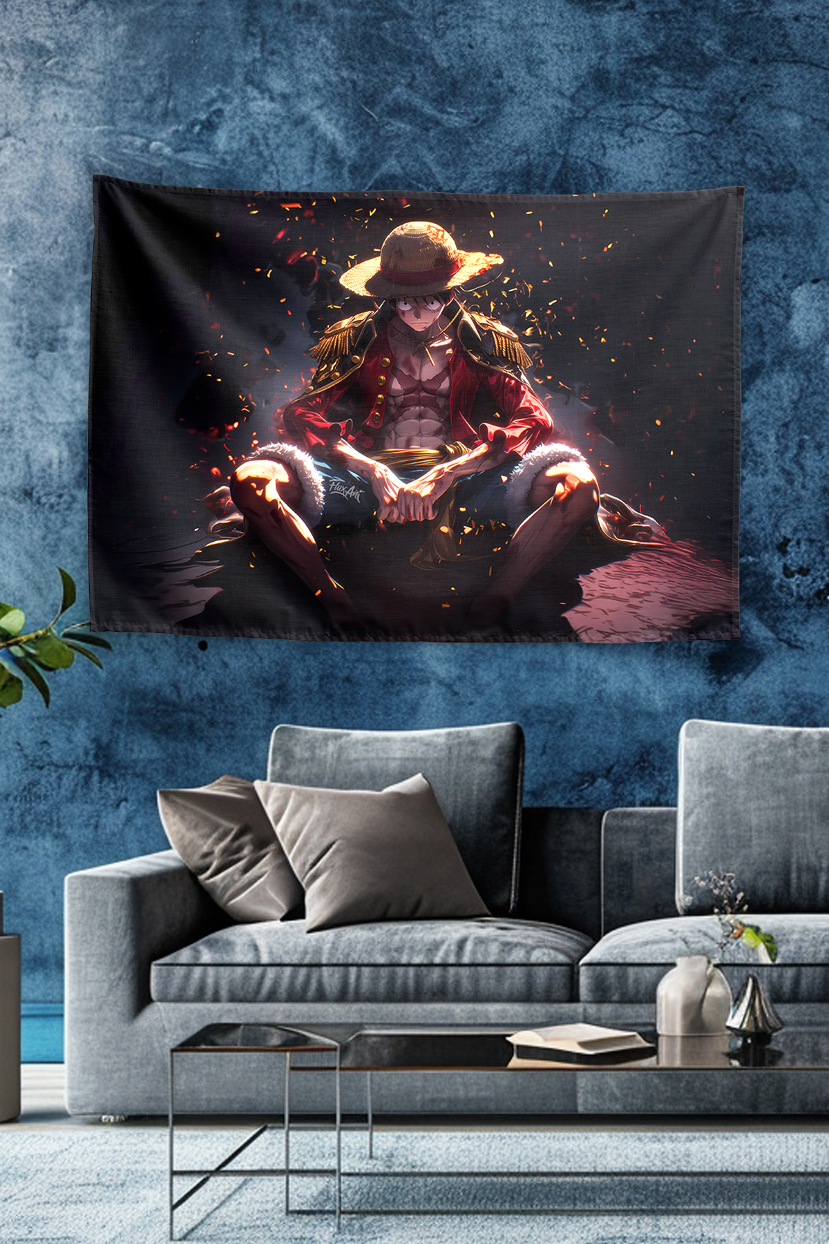 Vagonik One Piece Straw Hat Luffy On Duvar Örtüsü Tapestry