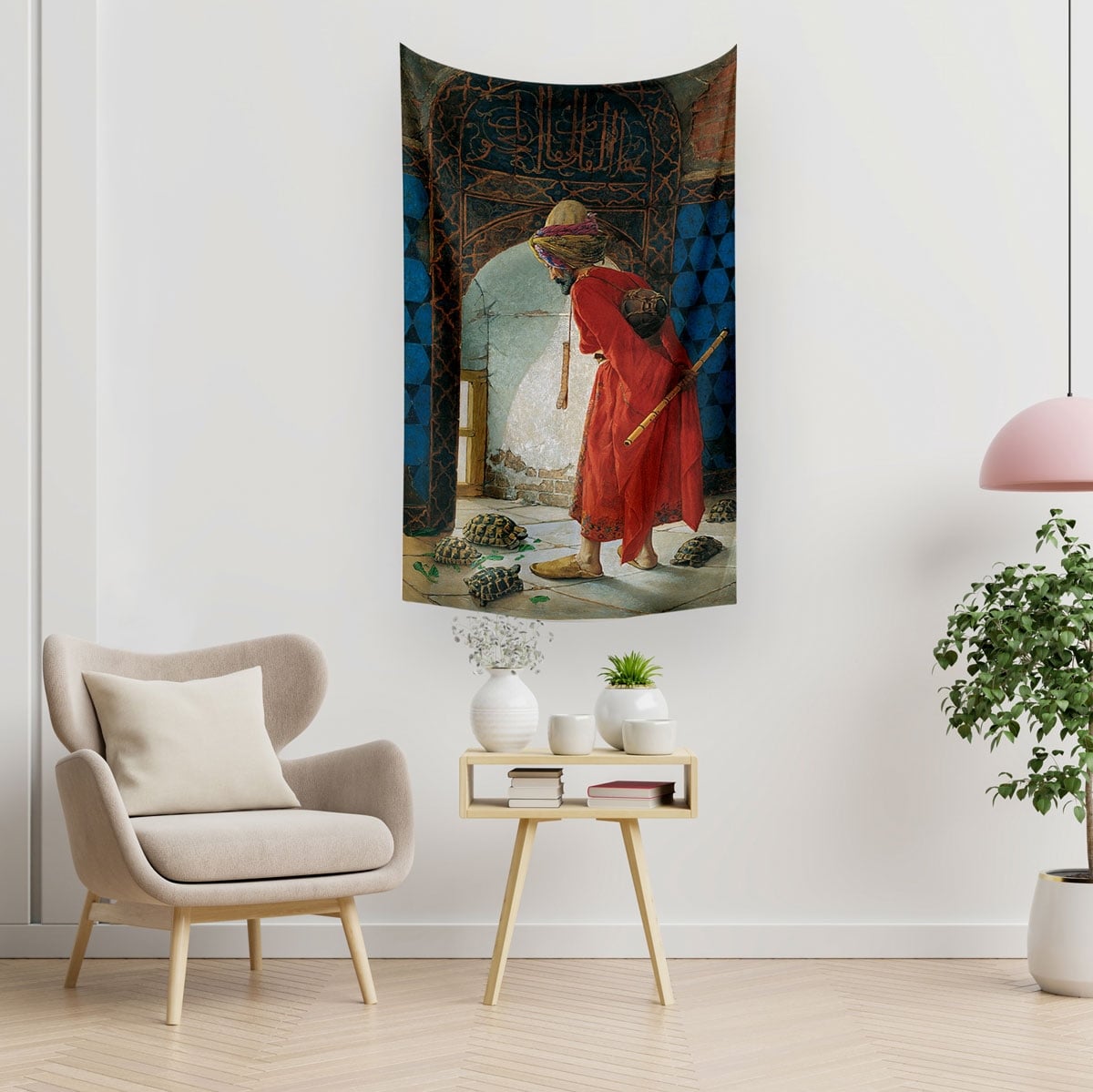 Vagonik Osman Hamdi Bey Kaplumbağa Terbiyecisi Duvar Örtüsü Halısı 140 X 100 Cm-70x100 Cm
