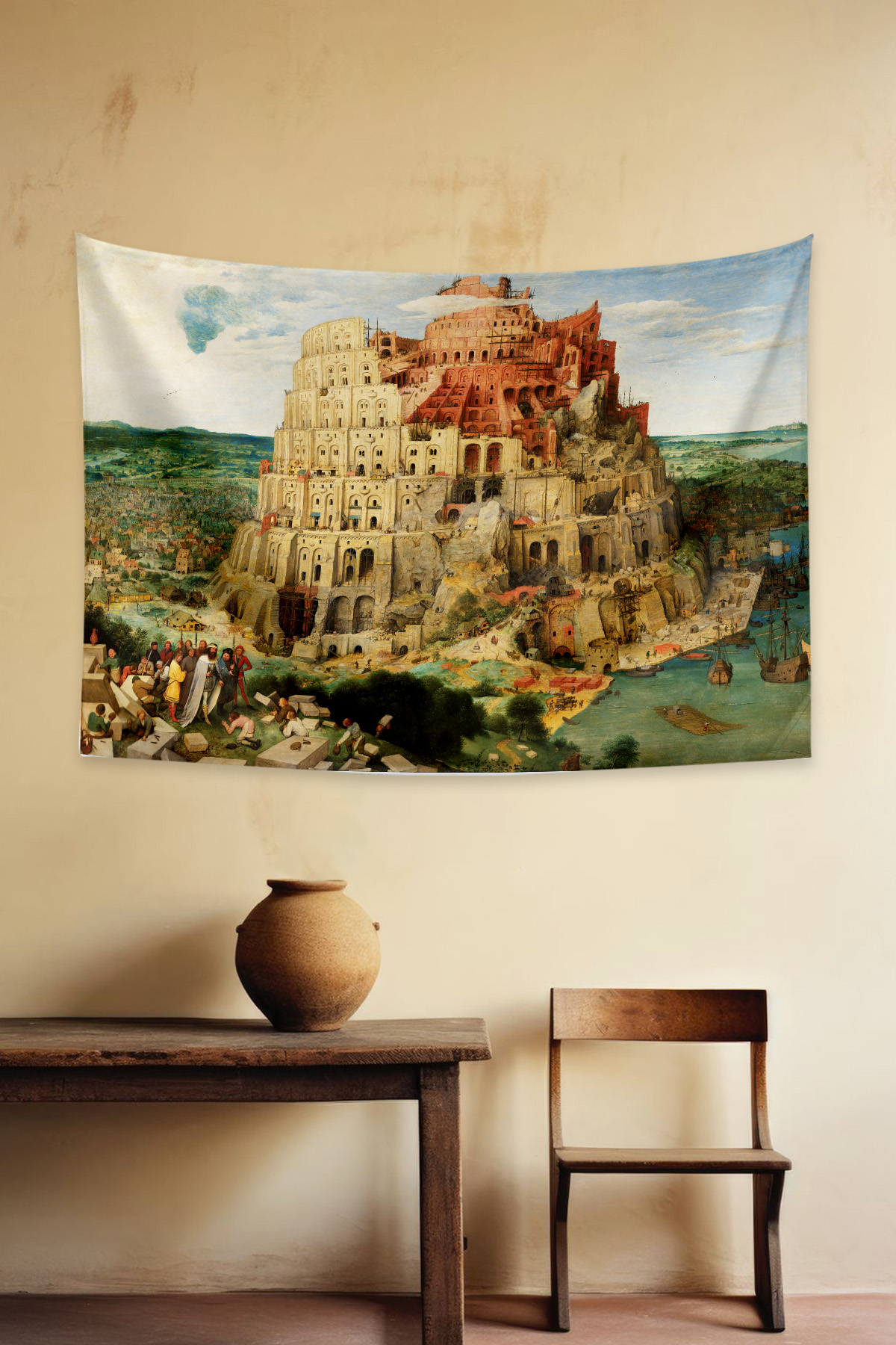 Vagonik Pieter Bruegel Babil Kulesi Duvar Örtüsü Halısı