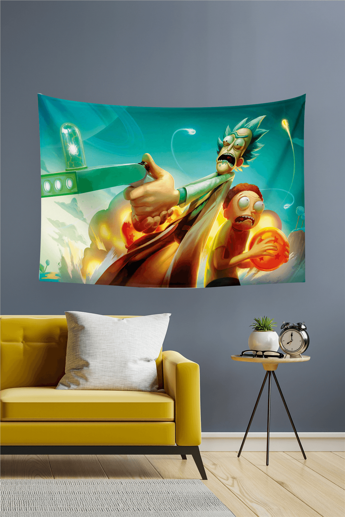 Vagonik Rick And Morty Duvar Örtüsü Halısı