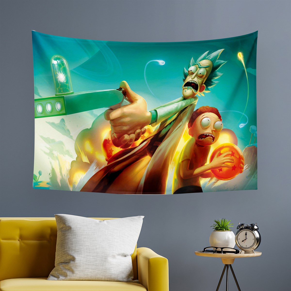 Vagonik Rick And Morty Duvar Örtüsü Halısı 140 X 100 Cm-70x100 Cm