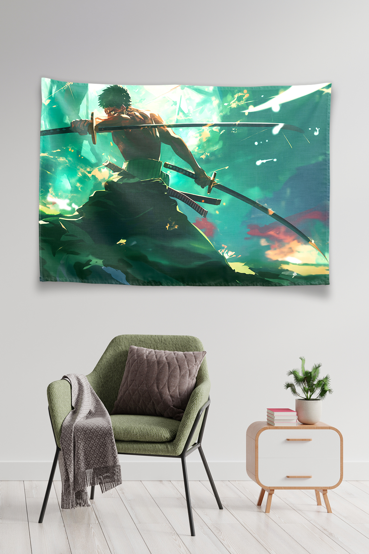 Vagonik Roronoa Zoro Using Santoryu Duvar Örtüsü Tapestry