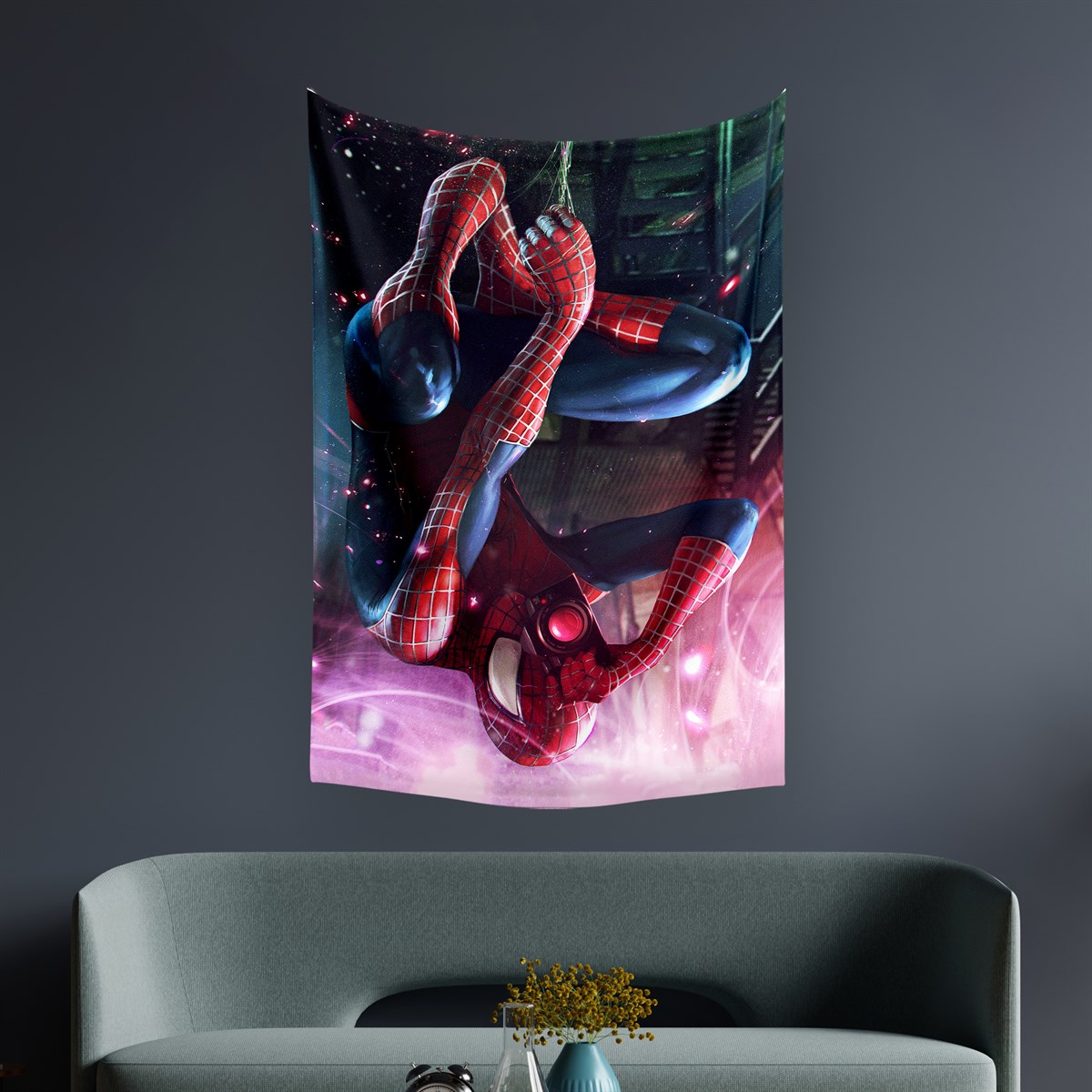 Vagonik Spider-man Örümcek Adam Marvel Duvar Örtüsü Halısı 140 X 100 Cm-70x100 Cm