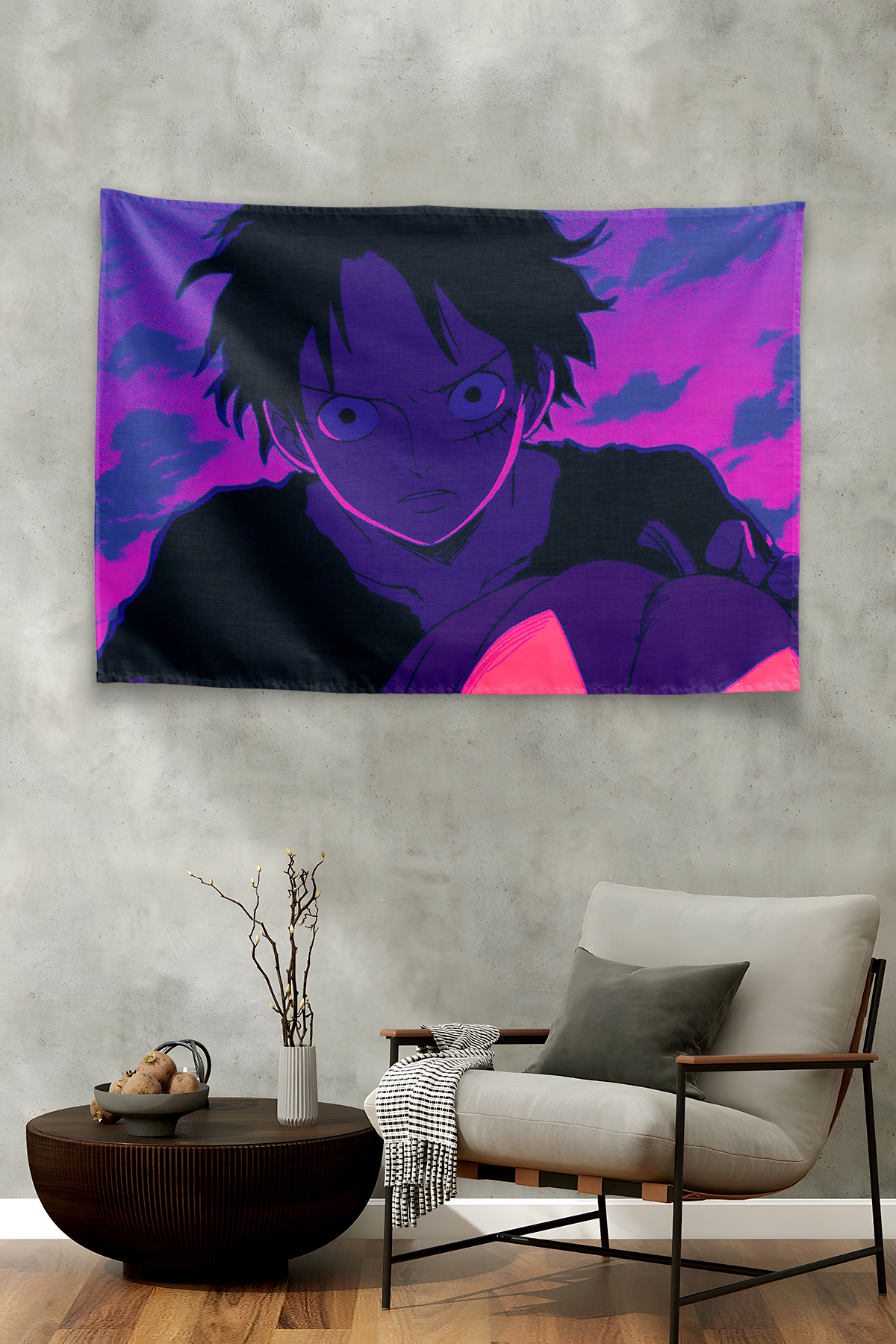 Vagonik Straw Hat Luffy Glowing Jack O Lantern Halloween Duvar Örtüsü Tapestry
