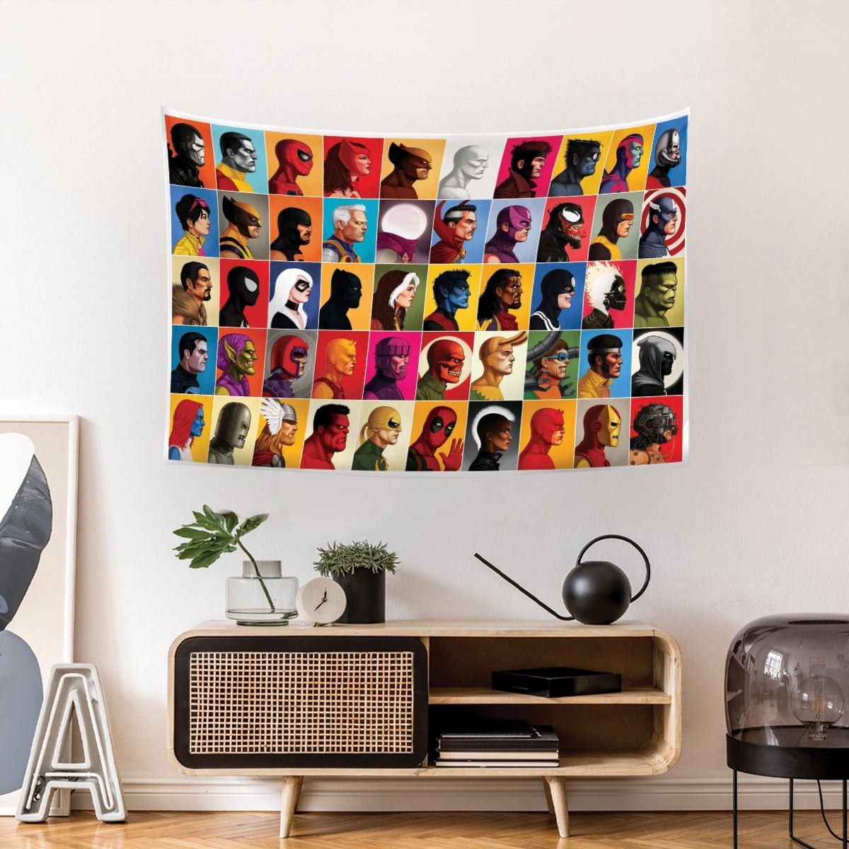 Vagonik Süper Kahramanlar Duvar Örtüsü Halısı 140 X 100 Cm-70x100 Cm
