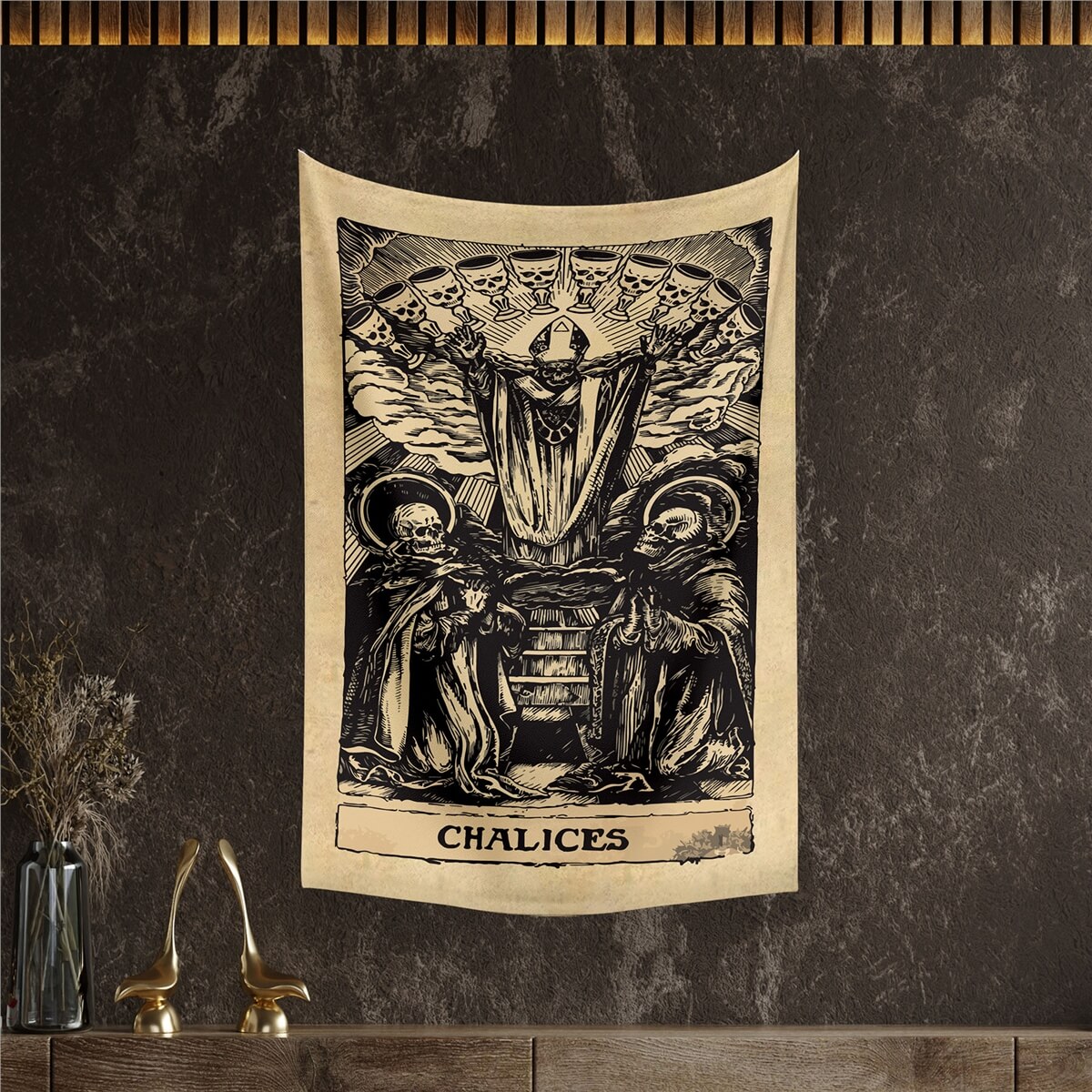 Vagonik Tarot Kartı Chalices Duvar Örtüsü Halısı 140x100 Cm-70x100 Cm