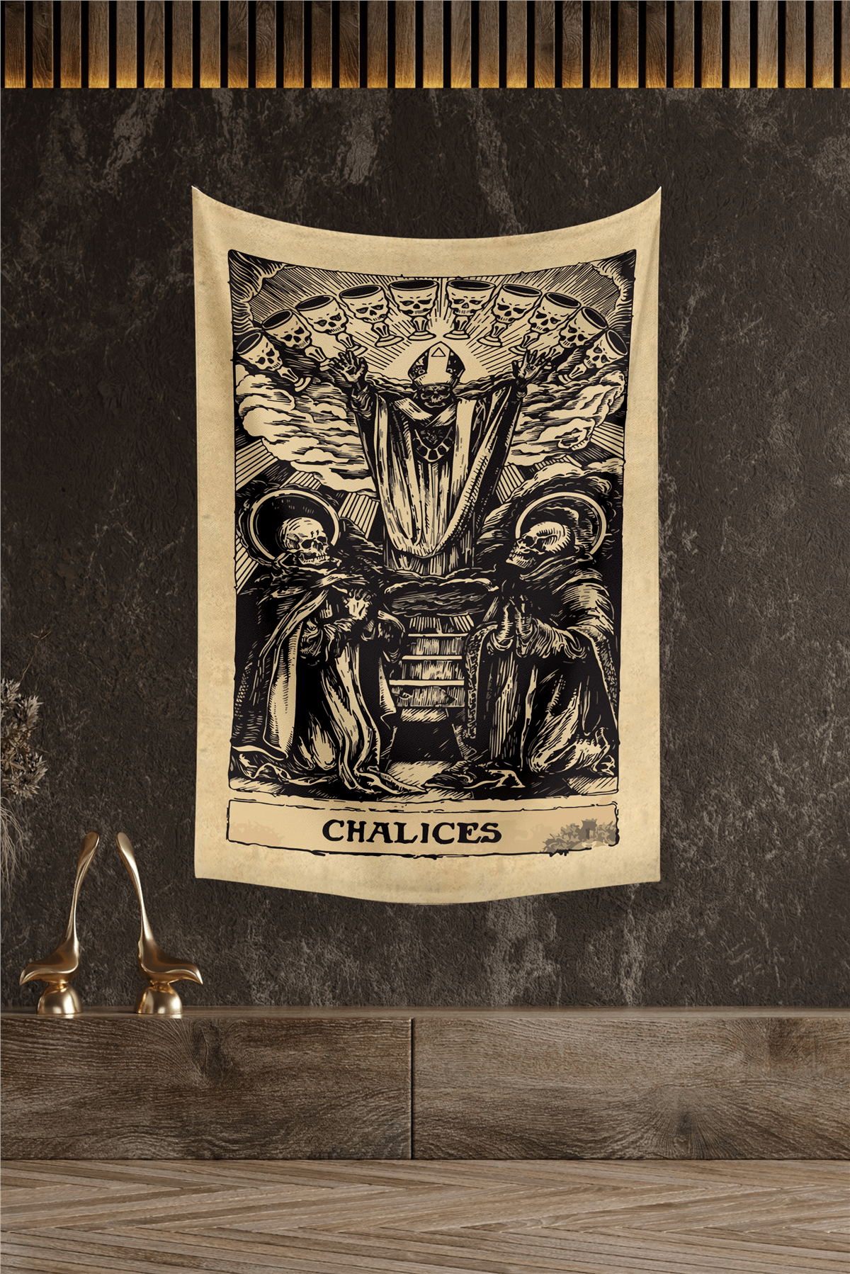 Vagonik Tarot Kartı Chalices Duvar Örtüsü Halısı