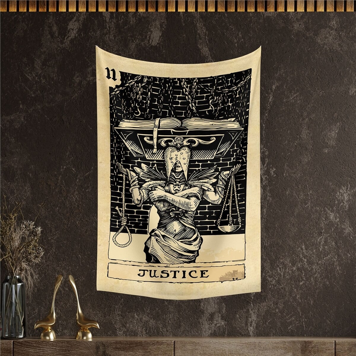 Vagonik Tarot Kartı Justice Duvar Örtüsü Halısı 140x100 Cm-70x100 Cm