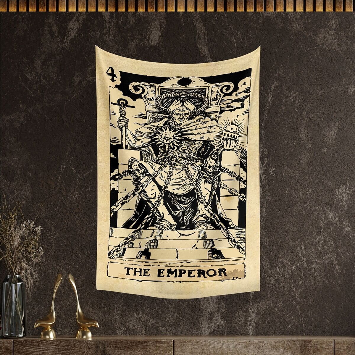 Vagonik Tarot Kartı The Emperor Duvar Örtüsü Halısı 140x100 Cm-70x100 Cm
