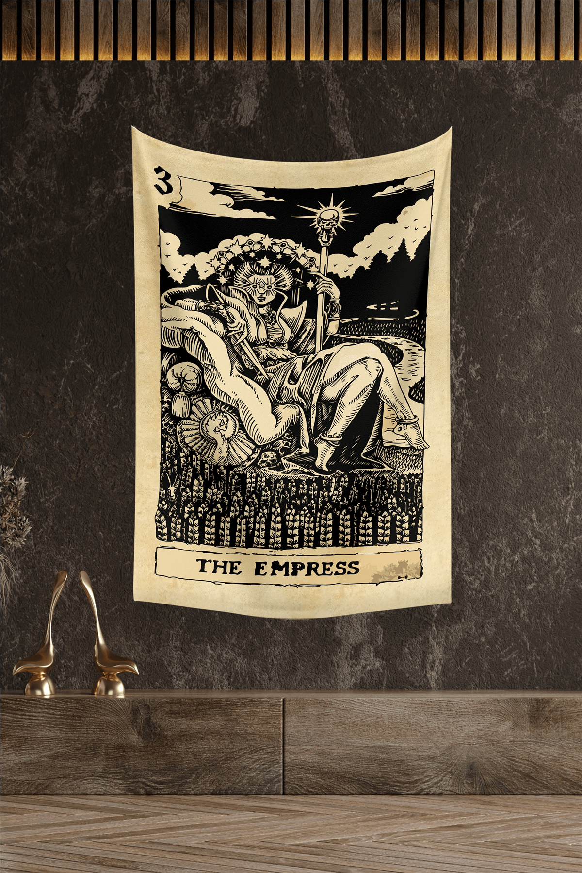 Vagonik Tarot Kartı The Empress Duvar Örtüsü Halısı