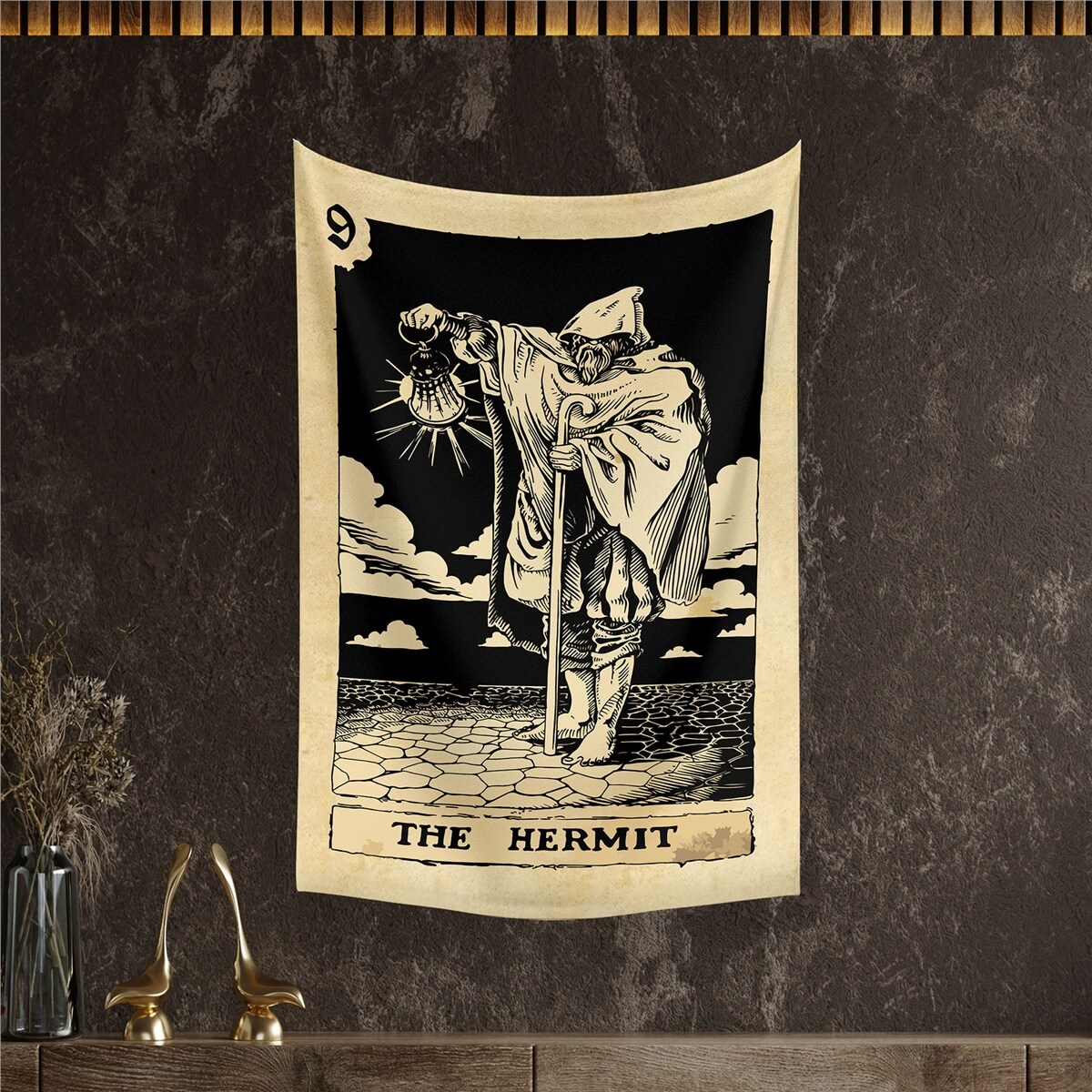 Vagonik Tarot Kartı The Hermit Duvar Örtüsü Halısı 140x100 Cm-70x100 Cm