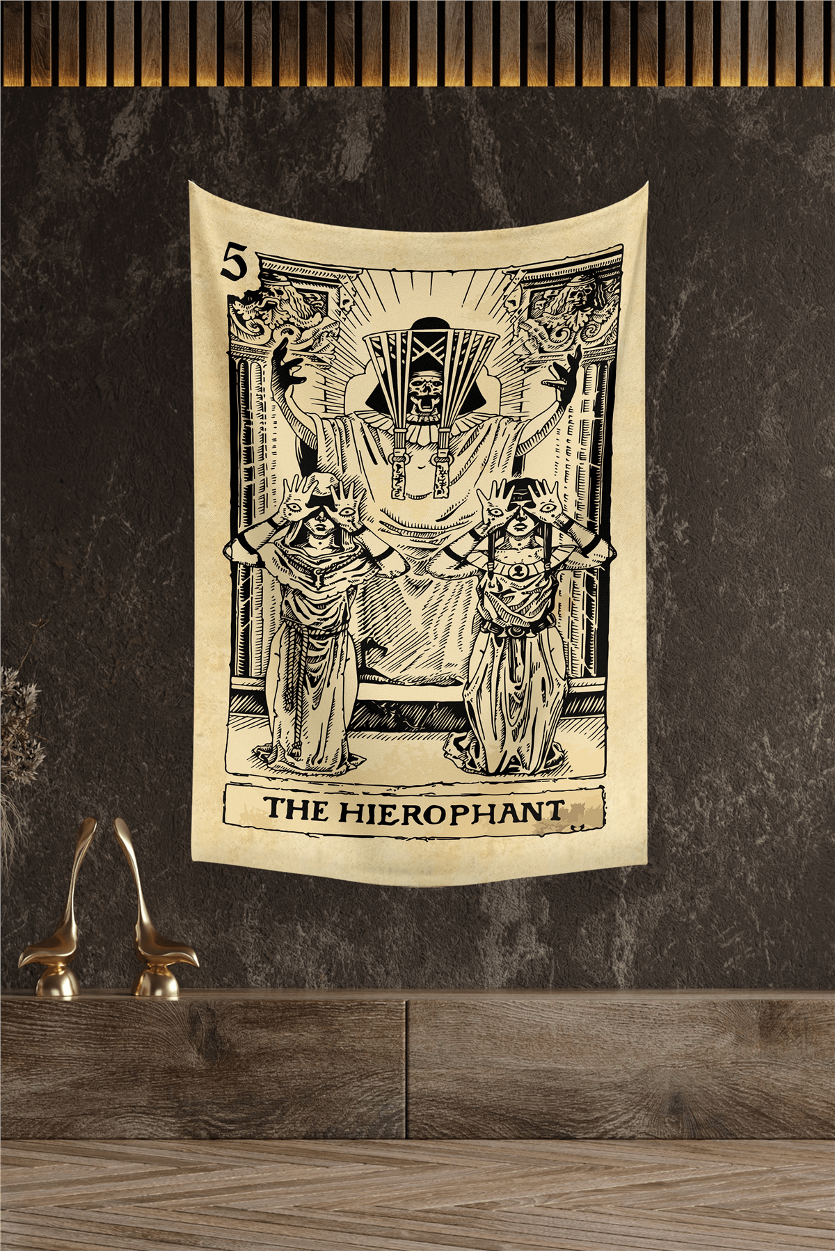 Vagonik Tarot Kartı The Hierophant Duvar Örtüsü Halısı