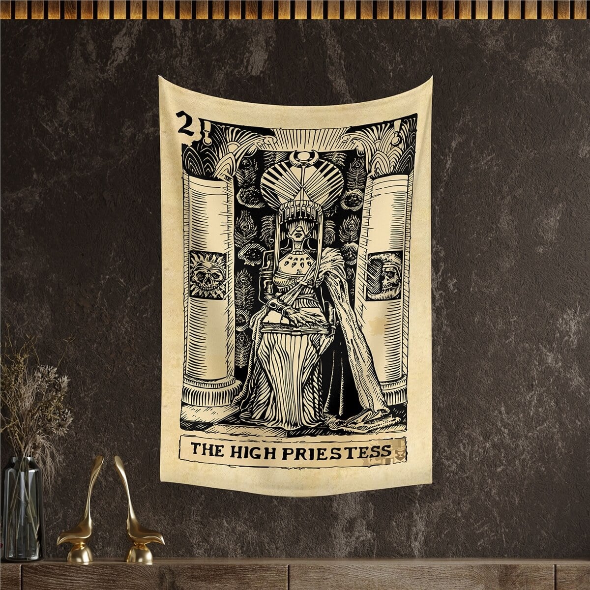 Vagonik Tarot Kartı The High Priestess Duvar Örtüsü Halısı 140x100 Cm-70x100 Cm