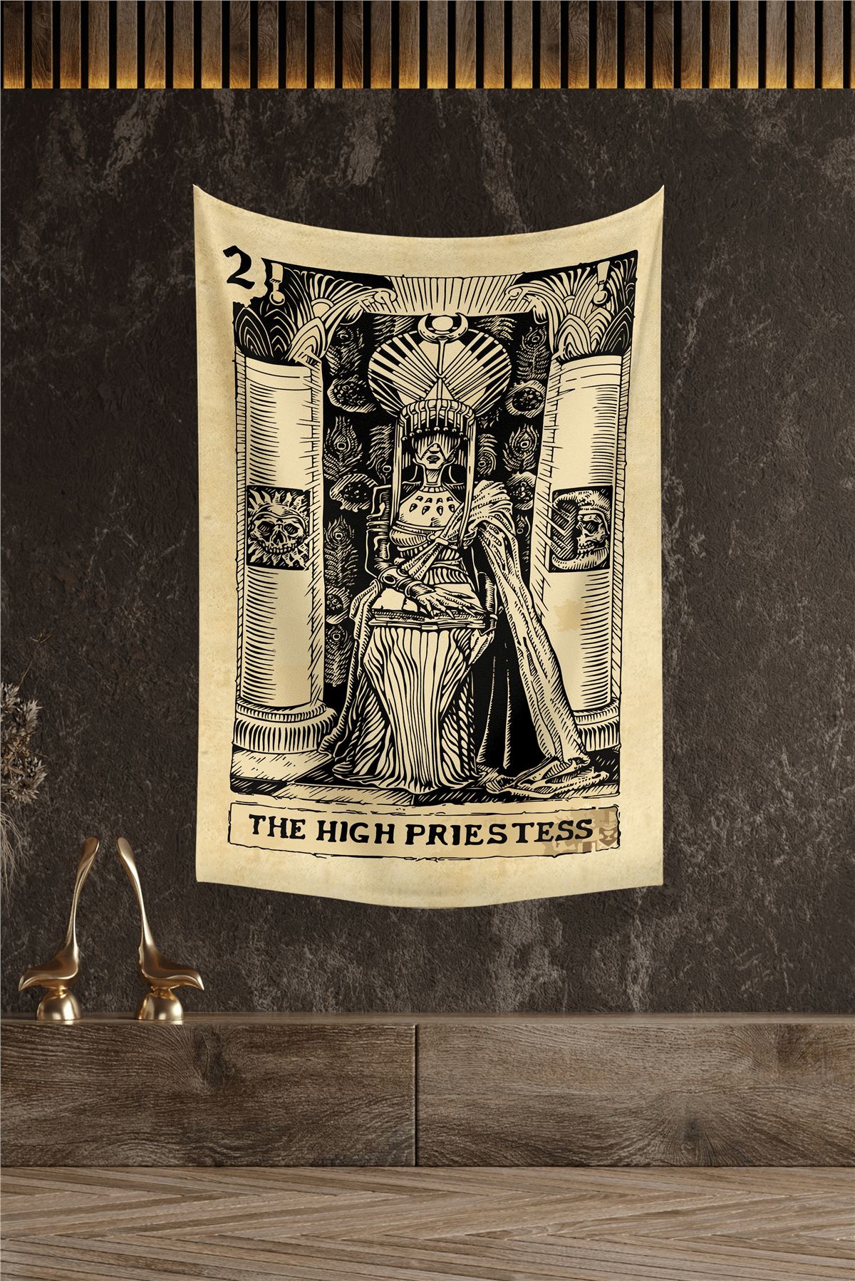 Vagonik Tarot Kartı The High Priestess Duvar Örtüsü Halısı