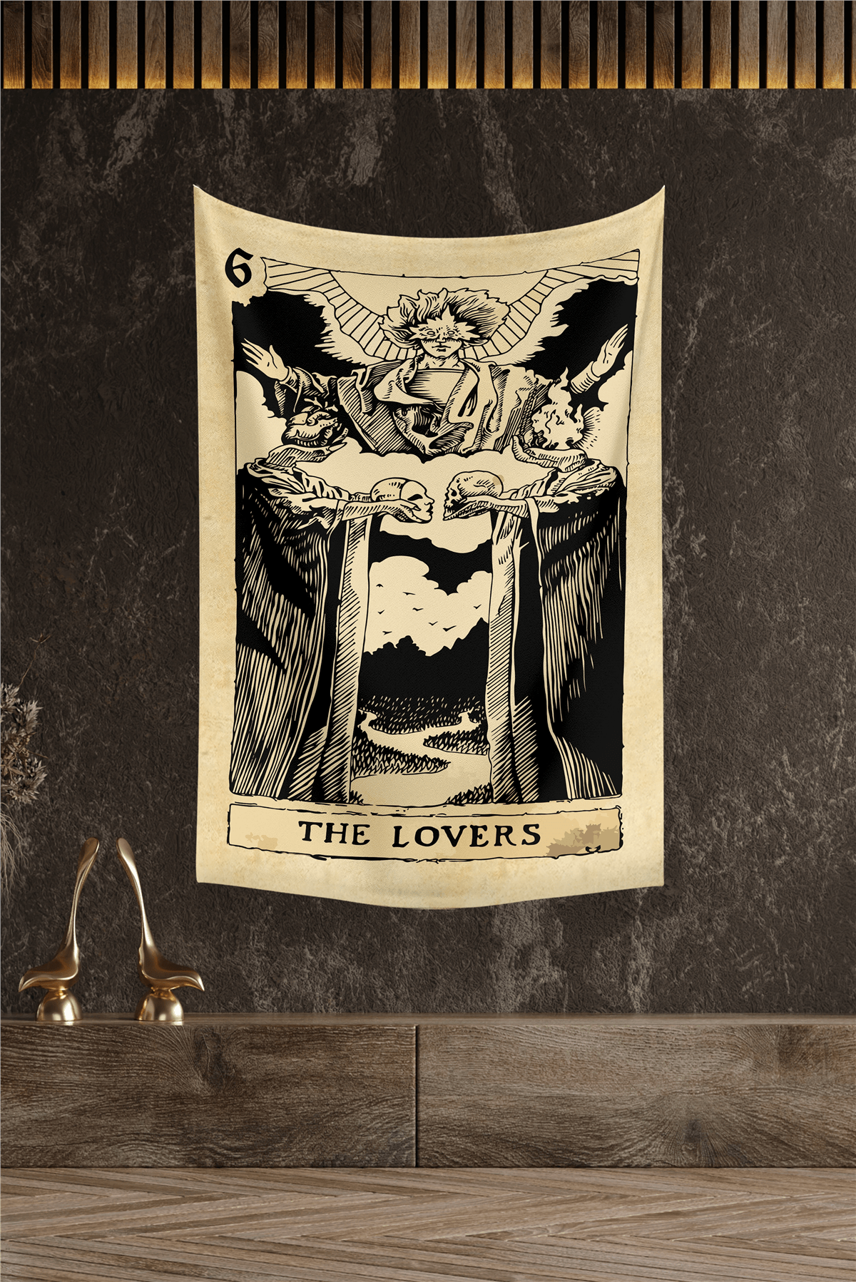 Vagonik Tarot Kartı The Lovers Duvar Örtüsü Halısı