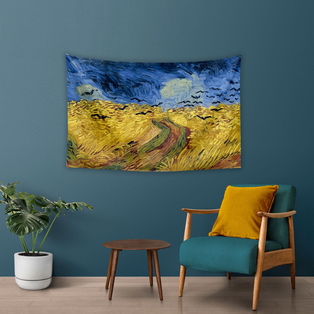 Vagonik  Van Gogh Çiçek Açan Badem Ağacı Duvar Örtüsü Halısı 140 X 100 Cm-70x100 Cm