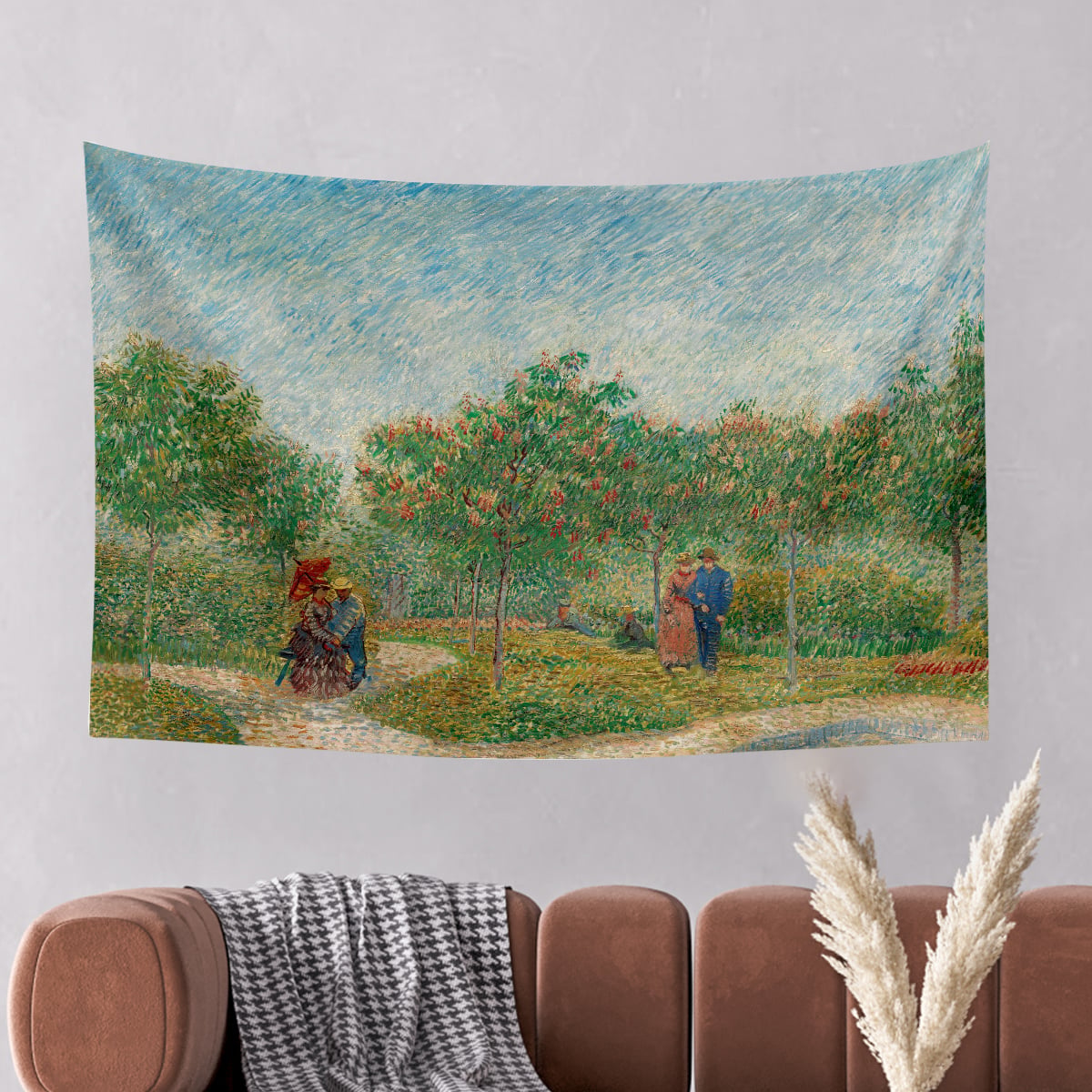Vagonik Van Gogh Çiftler Bahçesi Duvar Örtüsü Halısı 140 X 100 Cm-70x100 Cm
