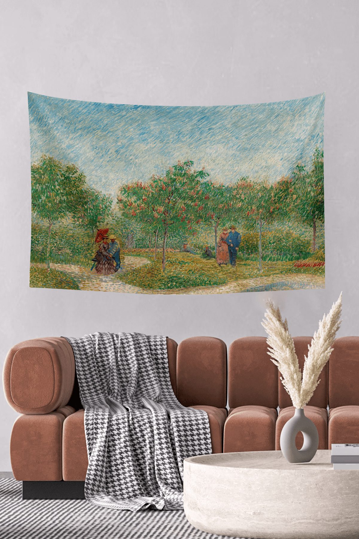 Vagonik Van Gogh Çiftler Bahçesi Duvar Örtüsü Halısı