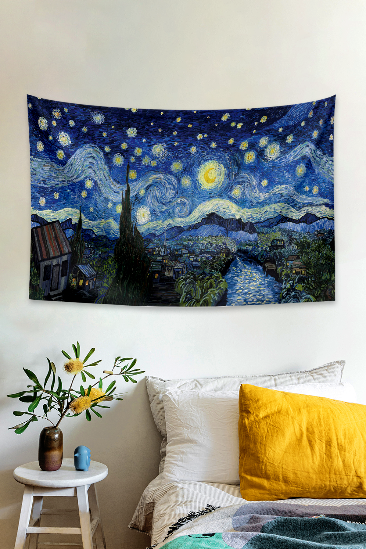 Vagonik Vincent Van Gogh Yıldızlı Gece Duvar Örtüsü Duvar Halısı