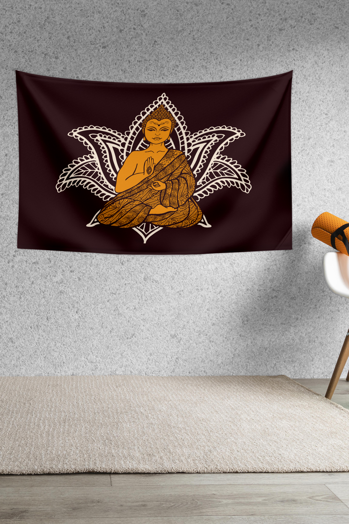Vagonik Yoga Buddha Duvar Örtüsü Halısı