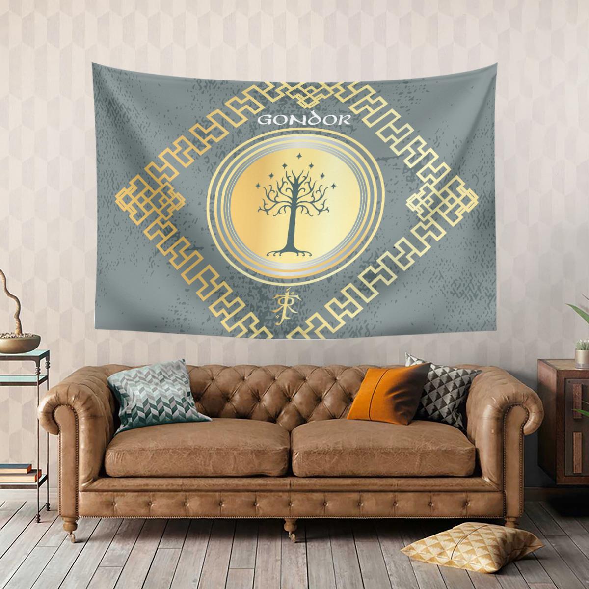 Vagonik Yüzüklerin Efendisi Gondor Duvar Örtüsü Halısı 140x100 Cm-70x100 Cm