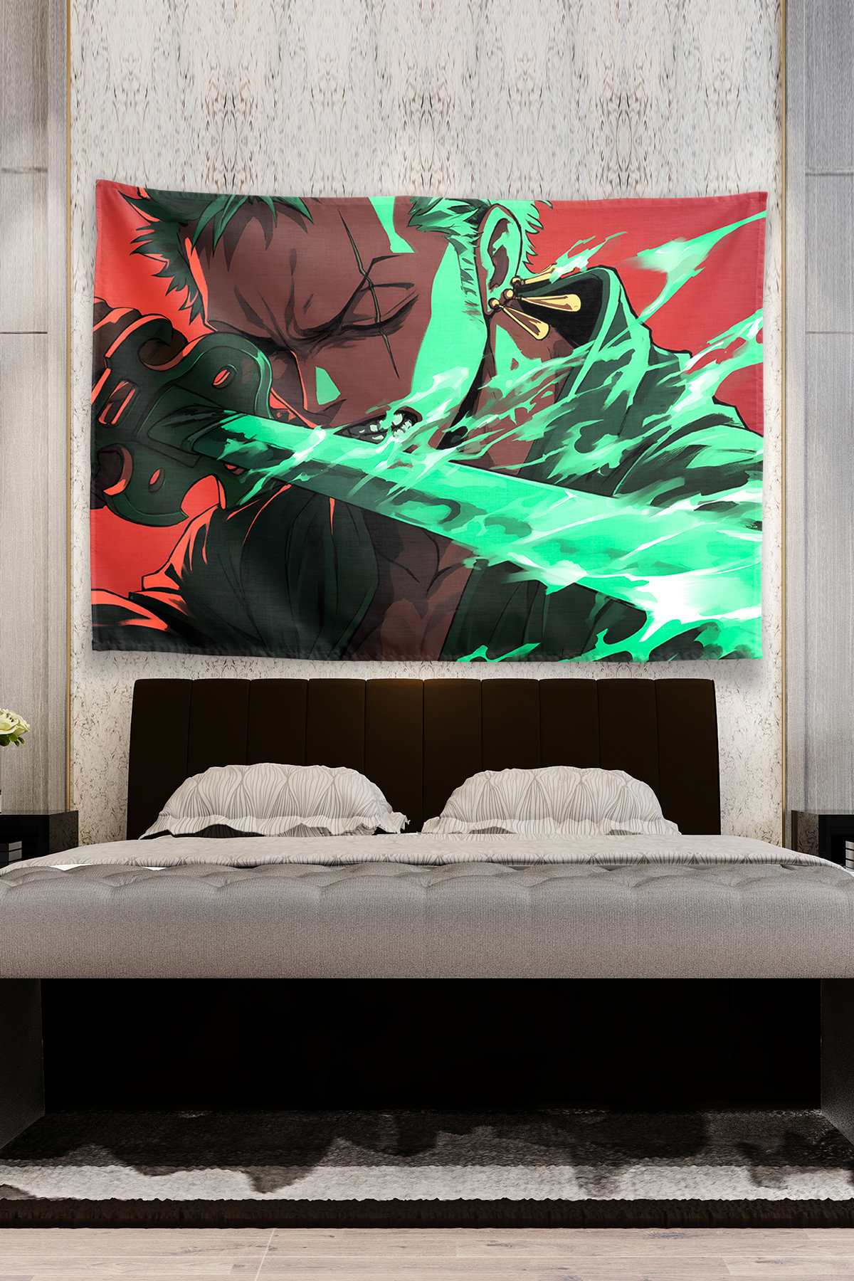 Vagonik Zoro Green Sword Slash Hypebeast Duvar Örtüsü Tapestry