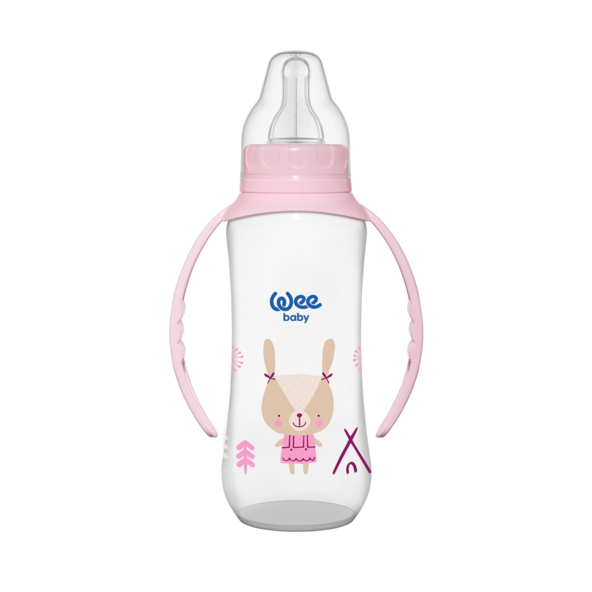 Wee Baby Klasik Kulplu PP Biberon 270 ml-Pembe
