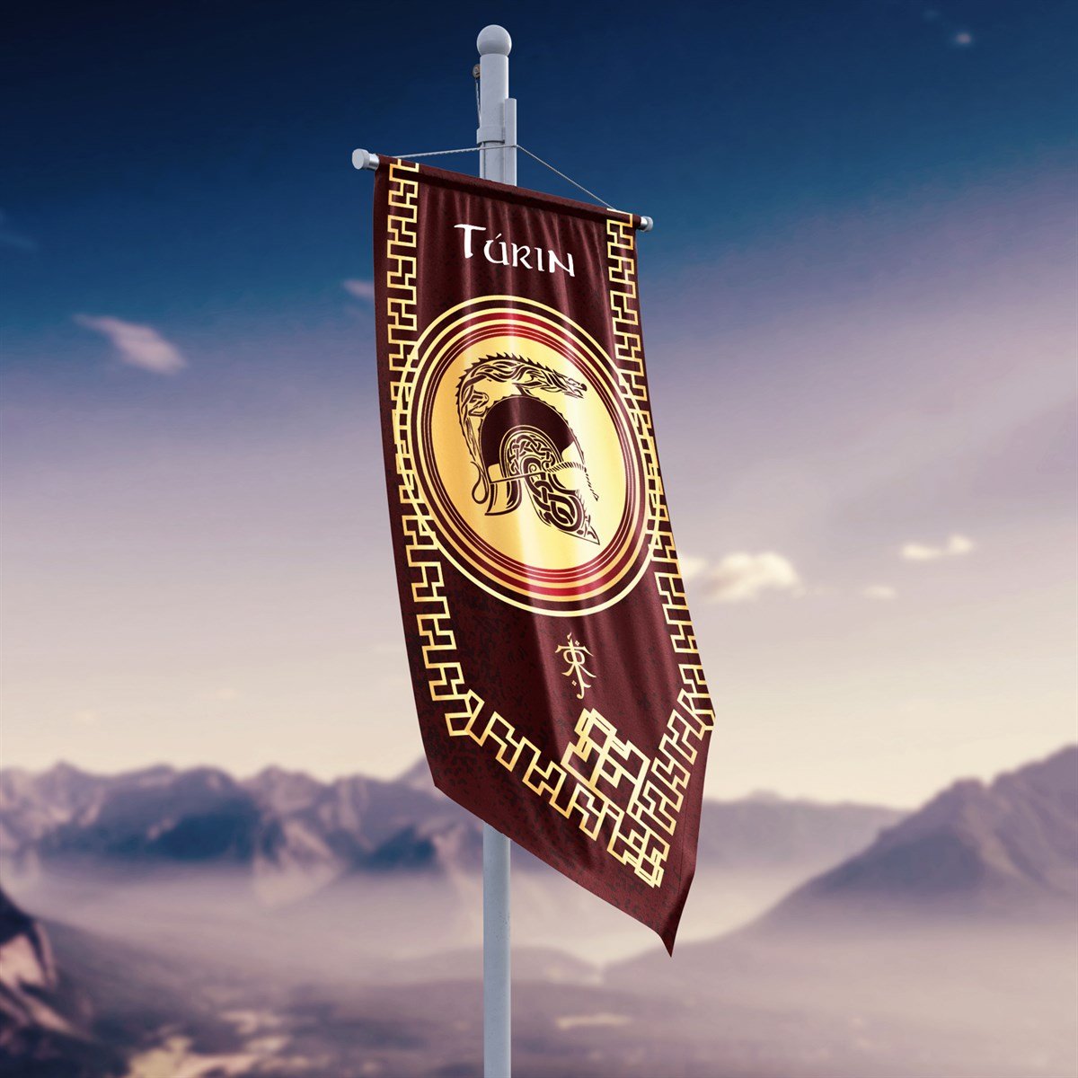 Yüzüklerin Efendisi Güç Yüzükleri Turin Krallığı Flama Bayrak 50x100